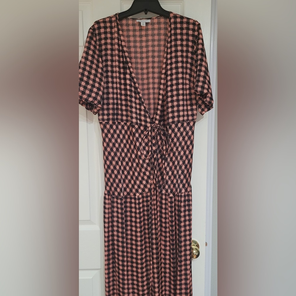 TopShop Womens Checkered Wrap Dress M